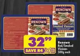 Shoprite Renown Red/ Smoked Viennas offer