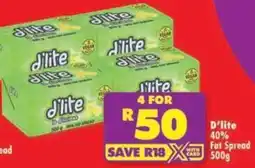 Shoprite D'lite 40% Fat Spread offer