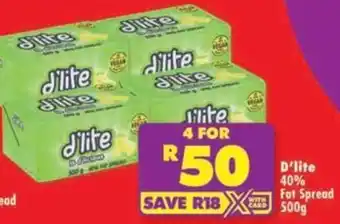Shoprite D'lite 40% Fat Spread offer