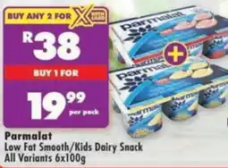 Shoprite Parmalat Low Fat Smooth/ Kids Dairy Snack All Variants offer