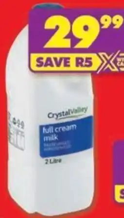 Shoprite Crystal Valley Full Cream Milk 21 offer