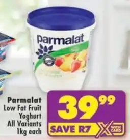 Shoprite Parmalat Low Fat Fruit Yoghurt All Variants offer