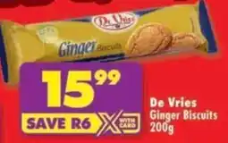 Shoprite De Vries Ginger Biscuits offer