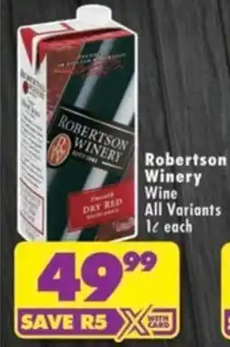 Shoprite Robertson Winery Wine All Variants offer