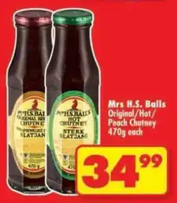 Shoprite Mrs H.S. Balls Original/ Hot/ Peach Chutney offer
