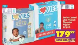 Shoprite Lovies Jumbo/ Ultra Premium Disposable Nappies offer