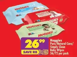 Shoprite Huggies Pure/ Natural Care/ Simply Clean Baby Wipes offer