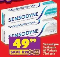 Shoprite Sensodyne Toothpaste All Variants offer