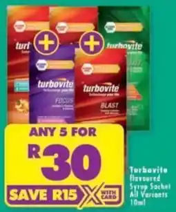 Shoprite Turbovite Flavoured Syrup Sachet All Variants offer