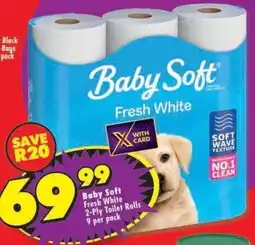 Shoprite Baby Soft Fresh White 2-Ply Toilet Rolls offer