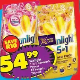 Shoprite Sunlight 5-in-1 Handwash Powder All Variants offer