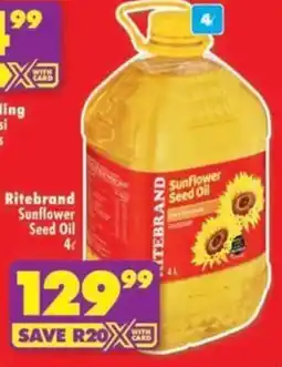 Shoprite Ritebrand Sunflower Seed Oil offer