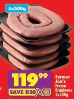 Shoprite Farmer Joe's Frozen Braaiwors offer