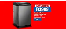 OK Furniture Titanium Gray Washing Machine WTJA1112T offer
