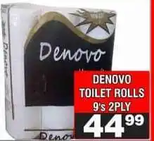 Advance Cash n Carry DENOVO TOILET ROLLS 9's 2PLY offer