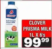 Advance Cash n Carry CLOVER PRISMA MILK 1L X 6's offer