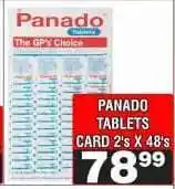 Advance Cash n Carry PANADO TABLETS CARD 2's X 48's offer