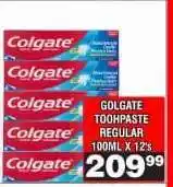 Advance Cash n Carry GOLGATE TOOTHPASTE REGULAR 100ML X 12's offer