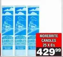 Advance Cash n Carry MOREBRITE CANDLES 25 X 6'S offer