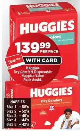 OK Foods Huggies Dry Comfort Disposable Nappies Value Pack offer