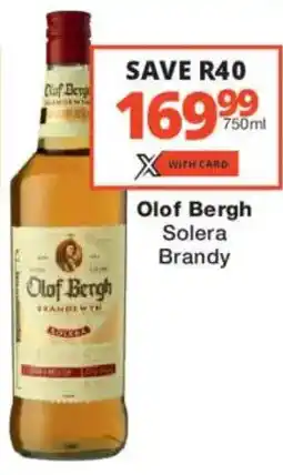 Checkers Liquor Shop Olof Bergh Solera Brandy offer
