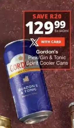 Checkers Liquor Shop Gordon's Pink/ Gin & Tonic Spirit Cooler Cans offer