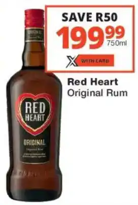 Checkers Liquor Shop Red Heart Original Rum offer