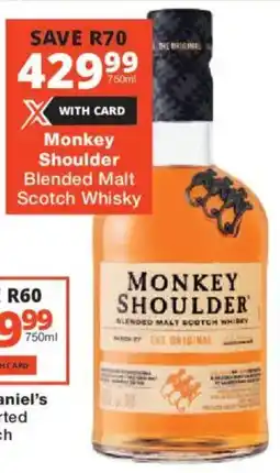 Checkers Liquor Shop Monkey Shoulder Blended Malt Scotch Whisky offer