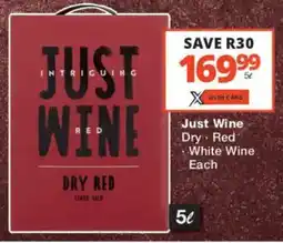 Checkers Liquor Shop Just Wine Dry, Red, White Wine offer