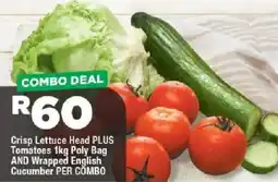OK Grocer Crisp Lettuce Head plus Tomatoes and Wrapped English Cucumber offer