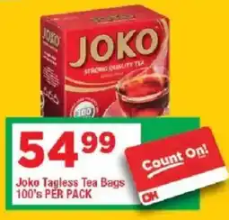 OK Grocer Joko Tagless Tea Bags offer