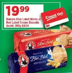 OK Grocer Bakers Blue Label Marie or Red Label Cream Biscuits offer