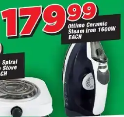OK Grocer Ottimo Ceramic Steam Iron 1600W offer
