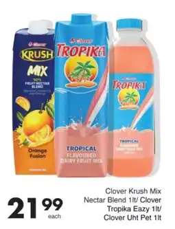 Save Hyper Clover Krush Mix Nectar Blend/ Clover Tropika Eazy/ Clover Uht offer