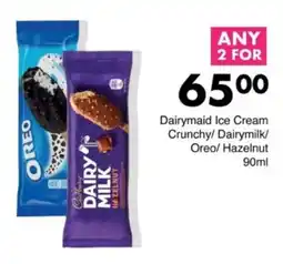 Save Hyper Dairymaid Ice Cream Crunchy/ Dairymilk/ Oreo/ Hazelnut offer