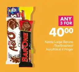 Save Hyper Nestle Large Barone/ Tex/ Smarties/ Aero/ Kitkat 4 Finger offer