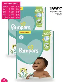 Save Hyper Pampers Active Baby Jumbo Pack Diapers offer
