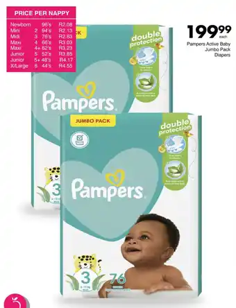 Save Hyper Pampers Active Baby Jumbo Pack Diapers offer