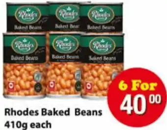Check Save Rhodes Baked Beans 410g Each (6pcs) offer