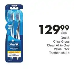 Save Hyper Oral B Criss Cross Clean All in One Value Pack Toothbrush offer
