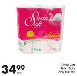 Save Hyper Swan Soft Toilet Rolls 2Ply Mini offer