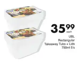 Save Hyper UBL Rectangular Takeaway Tubs + Lids offer