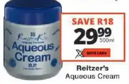 Checkers Reitzer's Aqueous Cream offer