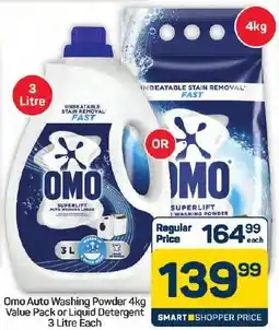 Pick n Pay Hypermarket Omo Auto Washing Powder Value Pack or Liquid Detergent offer