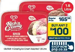 Pick n Pay Hypermarket Ola Rich 'n Creamy Ice Cream Assorted offer
