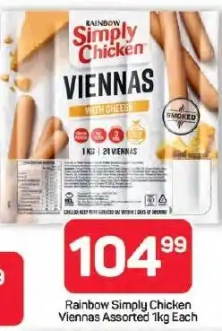 Pick n Pay Hypermarket Rainbow Simply Chicken Viennas Assorted offer
