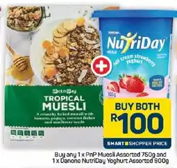 Pick n Pay Hypermarket PnP Muesli Assorted and Danone NutriDay Yoghurt Assorted offer