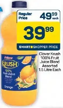 Pick n Pay Hypermarket Clover Krush 100% Fruit Juice Blend Assorted offer