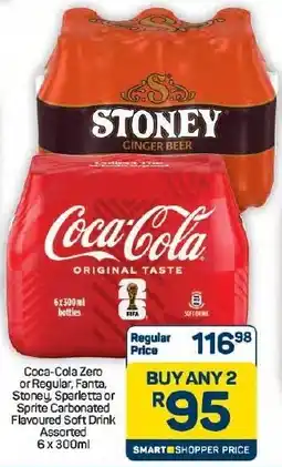 Pick n Pay Hypermarket Coca-Cola Zero or Regular, Fanta, Stoney, Sparletta or Sprite Carbonated Flavoured Soft Drink Assorted offer