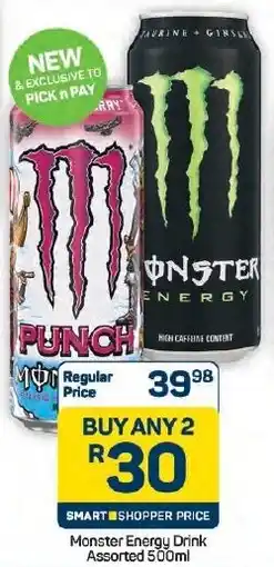Pick n Pay Hypermarket Monster Energy Drink Assorted offer